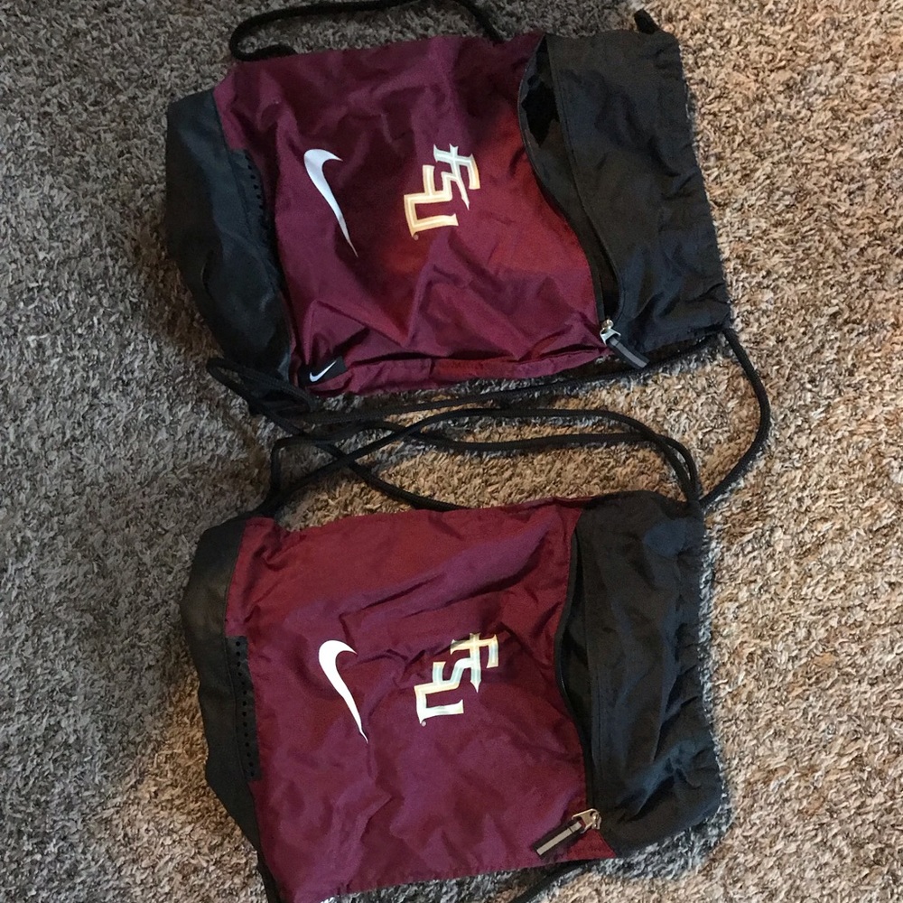 Matching FSU Florida State drawstring backpacks